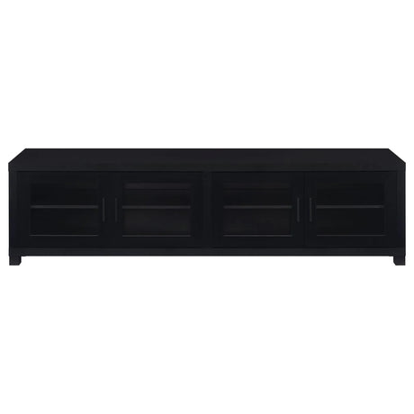 Jupiter Black 4-door 79" TV Stand Media Console with Framed Glass Panels by Coaster at Eve Furniture