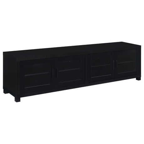 Jupiter Black 4-door 79" TV Stand Media Console with Framed Glass Panels by Coaster at Eve Furniture