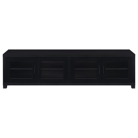 Jupiter Black 4-door 79" TV Stand Media Console with Framed Glass Panels by Coaster at Eve Furniture