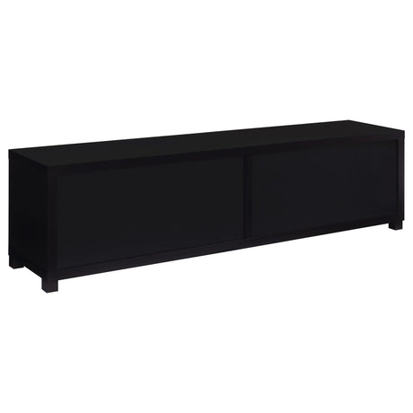Jupiter Black 4-door 79" TV Stand Media Console with Framed Glass Panels by Coaster at Eve Furniture