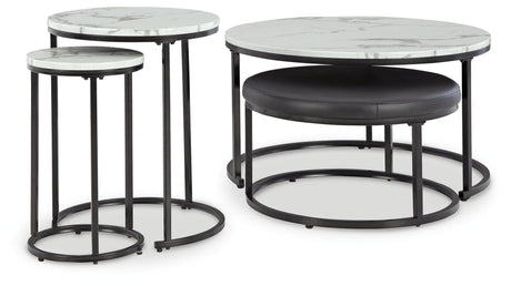 Jusmour Black/White Table (Set of 4) by Ashley at Eve Furniture