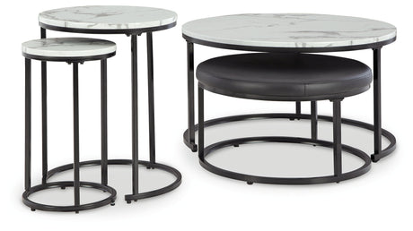 Jusmour Black/White Table (Set of 4) by Ashley at Eve Furniture