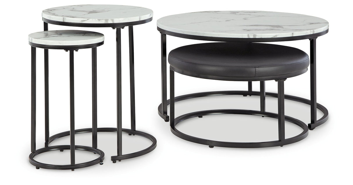 Jusmour Black/White Table (Set of 4) by Ashley at Eve Furniture