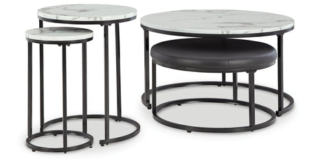 Jusmour Black/White Table (Set of 4) by Ashley at Eve Furniture