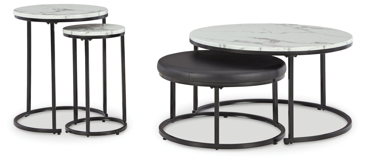 Jusmour Black/White Table (Set of 4) by Ashley at Eve Furniture