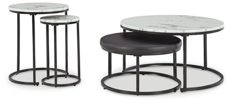 Jusmour Black/White Table (Set of 4) by Ashley at Eve Furniture