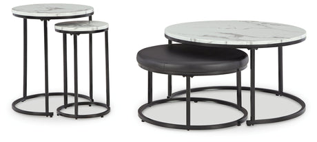 Jusmour Black/White Table (Set of 4) by Ashley at Eve Furniture