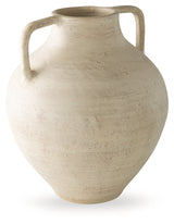 Justy Antique Beige Vase by Ashley at Eve Furniture