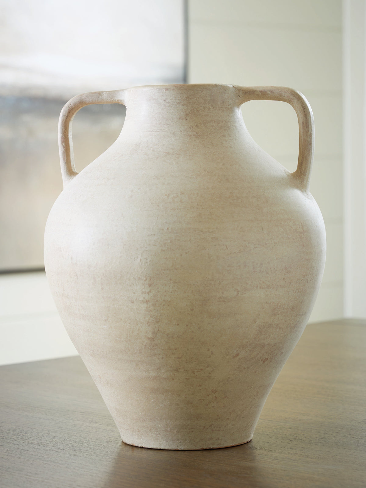 Justy Antique Beige Vase by Ashley at Eve Furniture