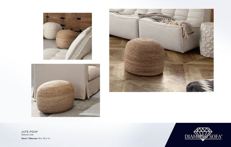 Jute Natural Jute Pouf by Diamond Sofa at Eve Furniture