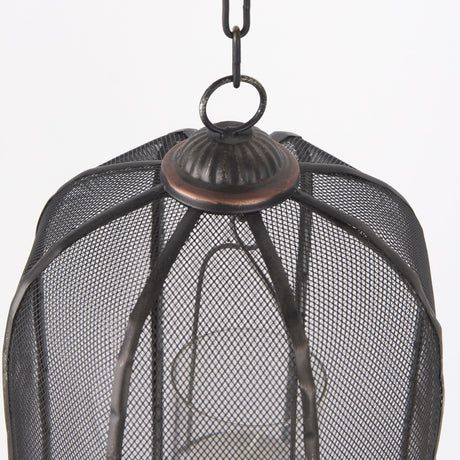 Jutland Set of Three Black Metal Bird Cage Candle Holder Lanterns by Mercana at Eve Furniture