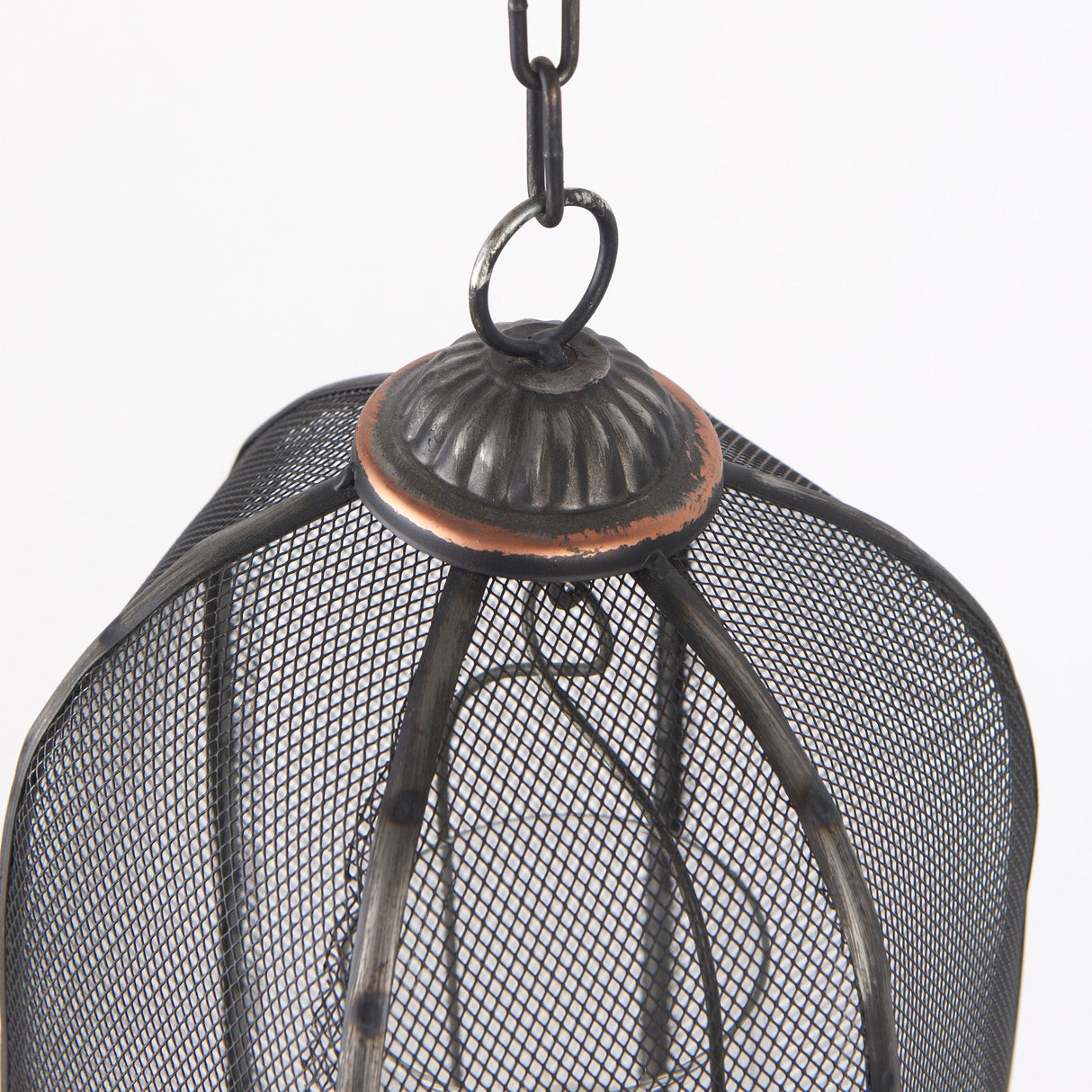Jutland Set of Three Black Metal Bird Cage Candle Holder Lanterns by Mercana at Eve Furniture