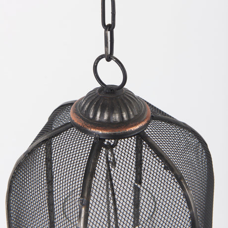 Jutland Set of Three Black Metal Bird Cage Candle Holder Lanterns by Mercana at Eve Furniture