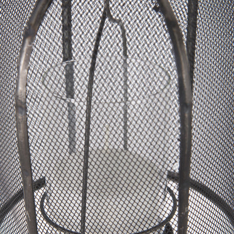 Jutland Set of Three Black Metal Bird Cage Candle Holder Lanterns by Mercana at Eve Furniture