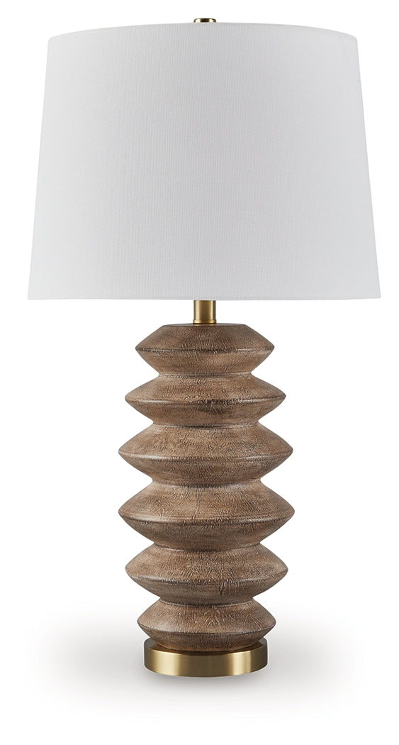 Jyllyard Brown/Gold Finish Table Lamp by Ashley at Eve Furniture