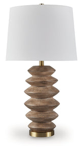 Jyllyard Brown/Gold Finish Table Lamp by Ashley at Eve Furniture