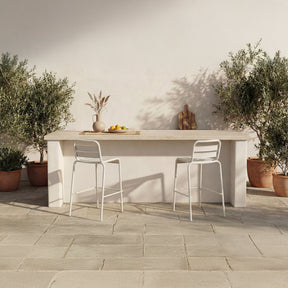 Kade White Outdoor Bar Stool (Set of 2) by MOES at Eve Furniture