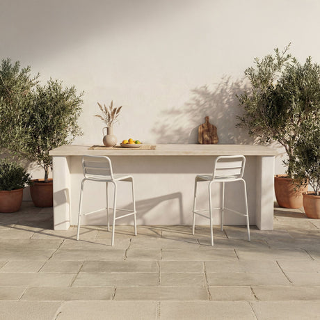 Kade White Outdoor Bar Stool (Set of 2) by MOES at Eve Furniture