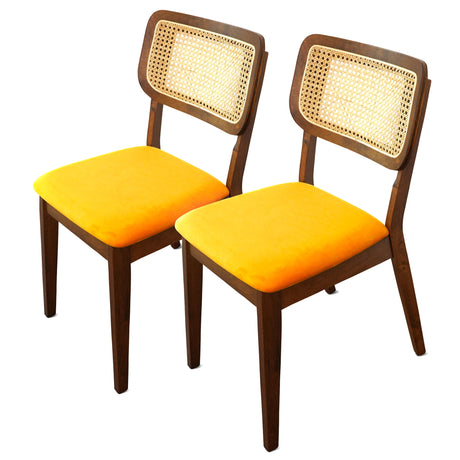 Kaden Orange Velvet Dining Chair (Set Of 2) by Ashcroft Imports at Eve Furniture