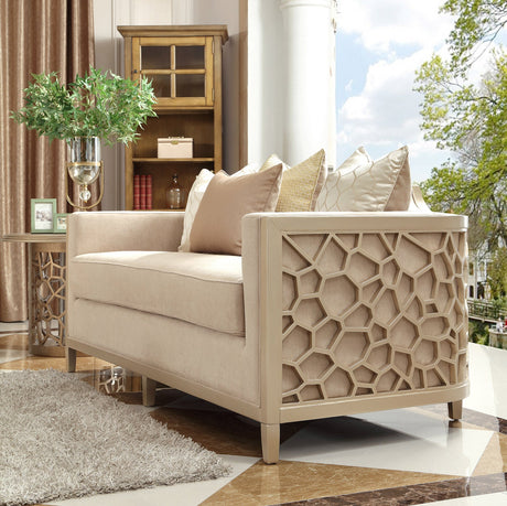 Kaelyn Champagne Sofa by Homey Design at Eve Furniture