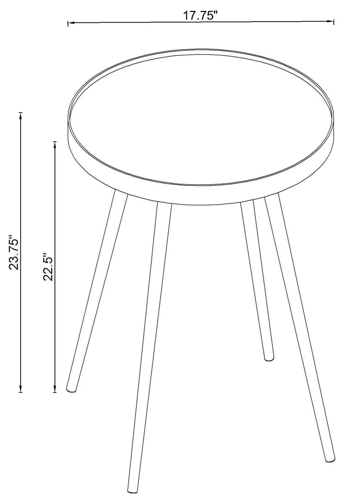 Kaelyn Gold Round Mirror Top End Table by Coaster at Eve Furniture