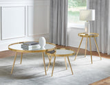 Kaelyn Gold Round Mirror Top End Table by Coaster at Eve Furniture