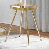Kaelyn Gold Round Mirror Top End Table by Coaster at Eve Furniture