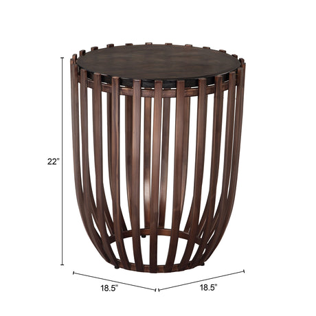 Kafig Bronze Side Table by Zuomod at Eve Furniture