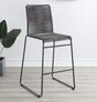 Kai Charcoal/Gunmetal Upholstered Bar Stools with Footrest, Set of 2 by Coaster at Eve Furniture