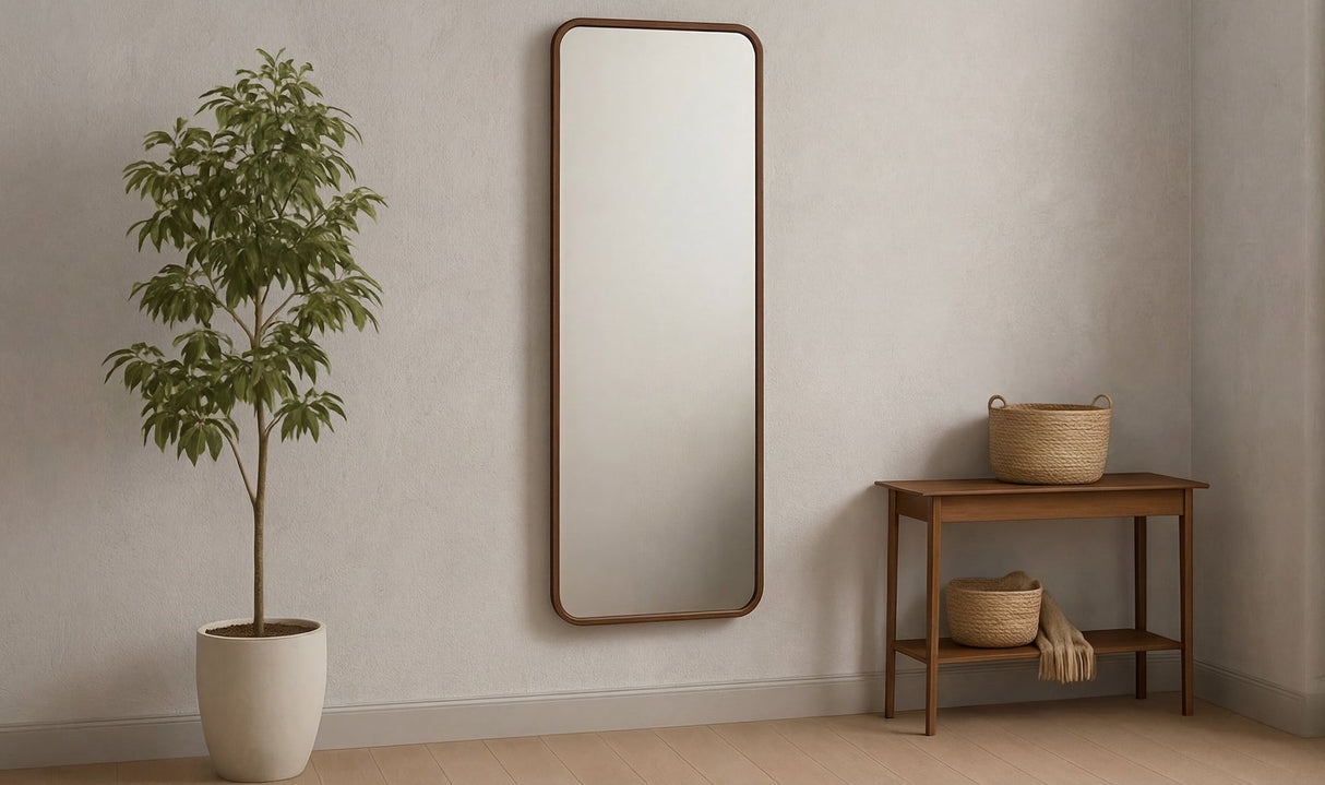 Kai Floor Mirror Walnut by Moe's Home at Eve Furniture