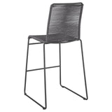 Kai Charcoal/Gunmetal Upholstered Bar Stools with Footrest, Set of 2