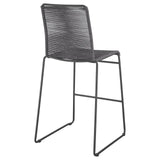 Kai Charcoal/Gunmetal Upholstered Bar Stools with Footrest, Set of 2