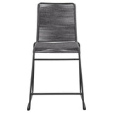 Kai Charcoal/Gunmetal Upholstered Counter Height Stools with Footrest, Set of 2