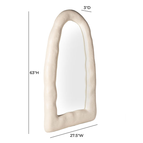 Kaia Cream Textured Small Floor Mirror by TOV Furniture at Eve Furniture