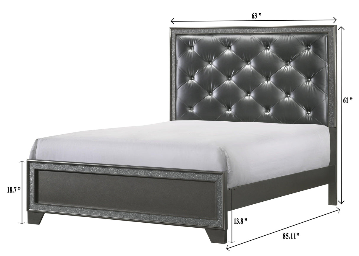 Kaia Gray King Panel Bed by Crown Mark at Eve Furniture