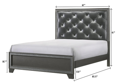 Kaia Gray King Panel Bed by Crown Mark at Eve Furniture