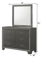 Kaia Gray Mirror (Mirror Only) by Crown Mark at Eve Furniture