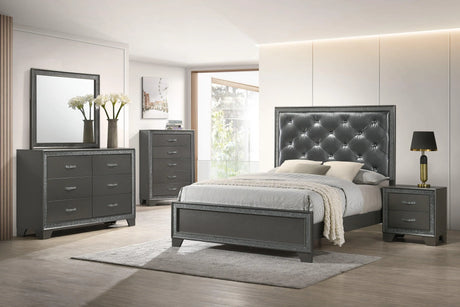 Kaia Gray Queen Panel Bed by Crown Mark at Eve Furniture