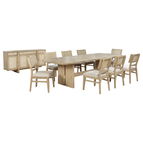 Kailani Beige Oak 10-piece Wood Dining Set with Sideboard by Coaster at Eve Furniture