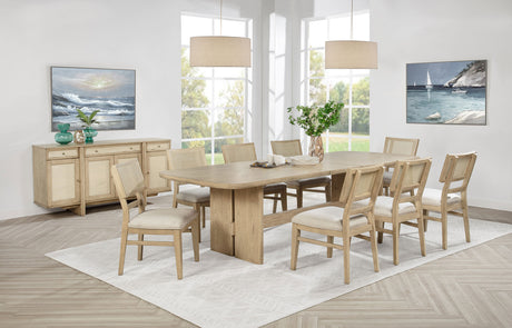 Kailani Beige Oak 10-piece Wood Dining Set with Sideboard by Coaster at Eve Furniture