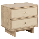 Kailani Beige Oak 2-Drawer Nightstand by Coaster at Eve Furniture