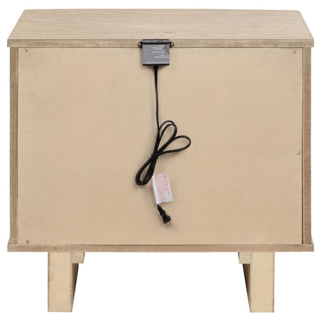 Kailani Beige Oak 2-Drawer Nightstand by Coaster at Eve Furniture