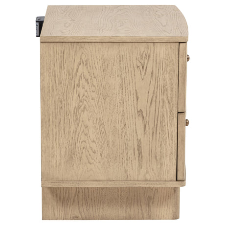 Kailani Beige Oak 2-Drawer Nightstand by Coaster at Eve Furniture