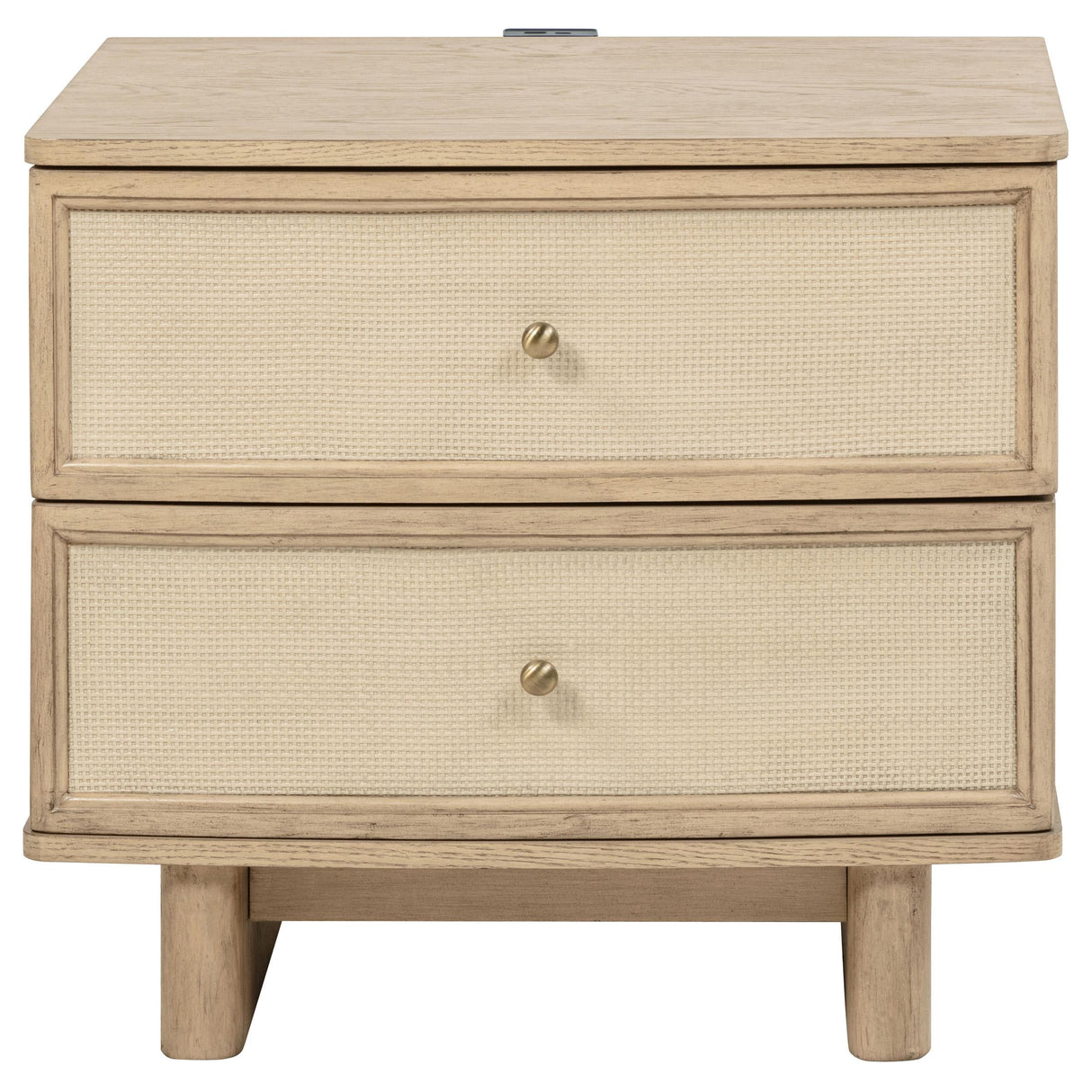 Kailani Beige Oak 2-Drawer Nightstand by Coaster at Eve Furniture