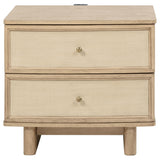 Kailani Beige Oak 2-Drawer Nightstand by Coaster at Eve Furniture