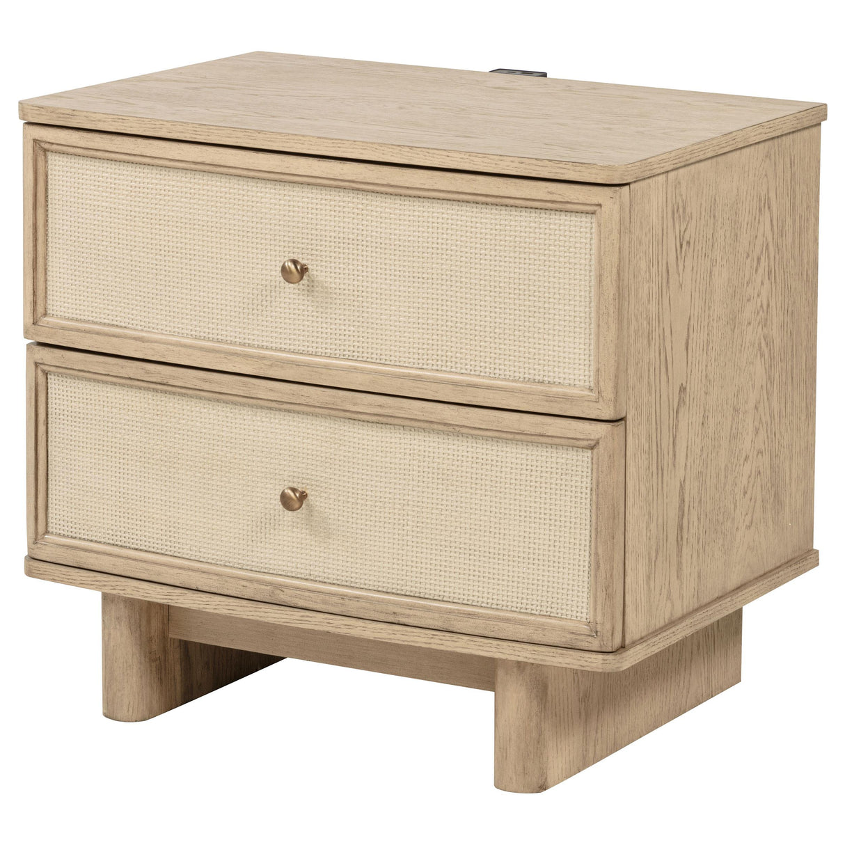 Kailani Beige Oak 2-Drawer Nightstand by Coaster at Eve Furniture