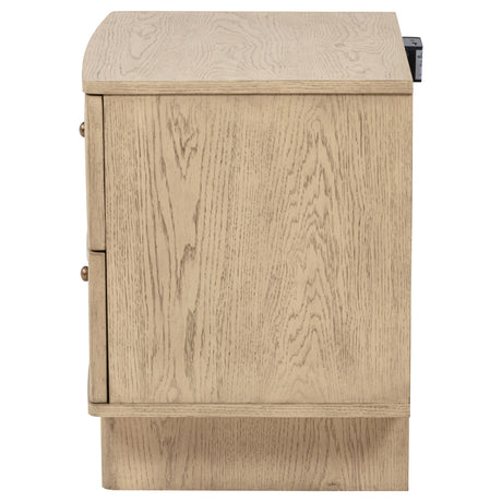 Kailani Beige Oak 2-Drawer Nightstand by Coaster at Eve Furniture