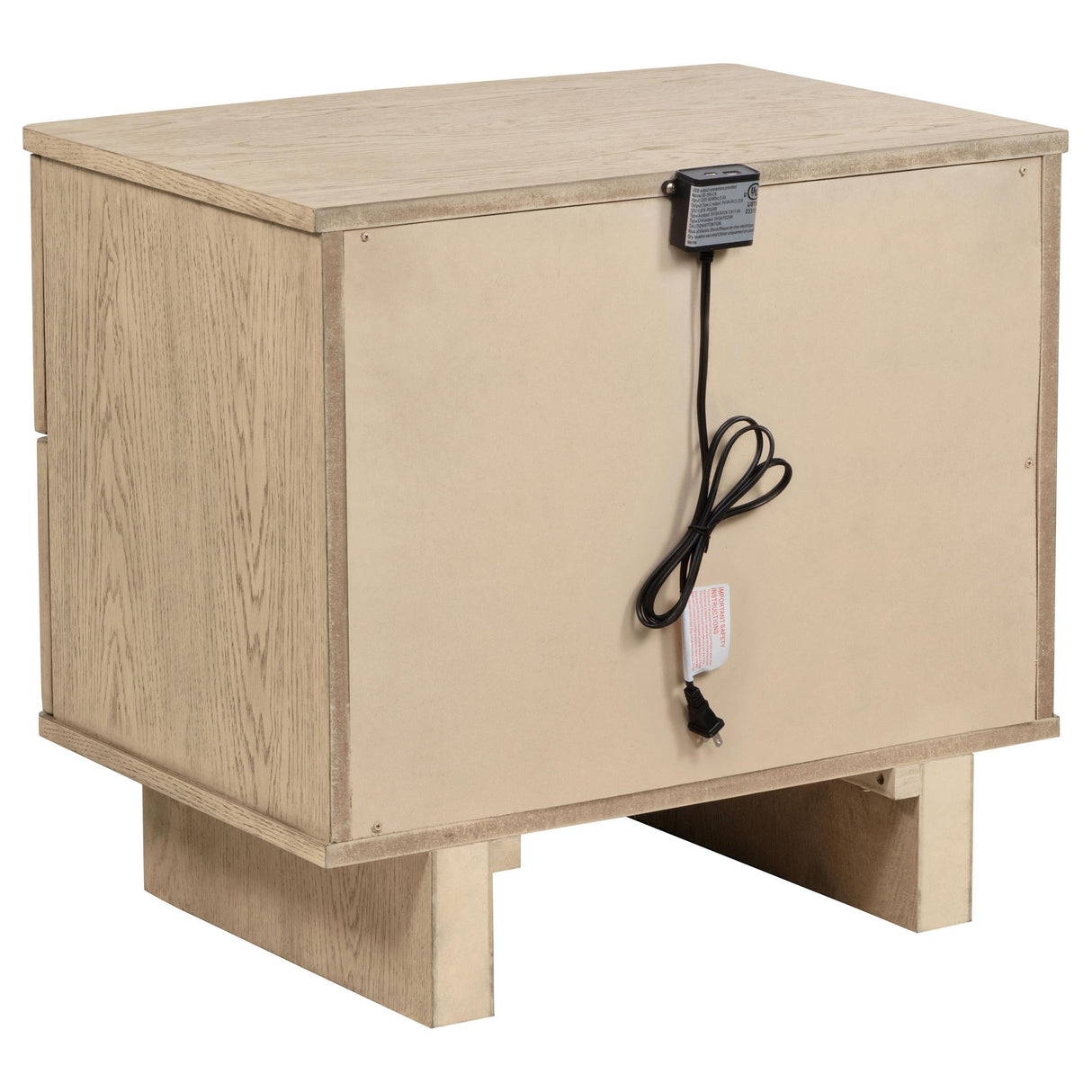 Kailani Beige Oak 2-Drawer Nightstand by Coaster at Eve Furniture
