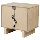 Kailani Beige Oak 2-Drawer Nightstand by Coaster at Eve Furniture