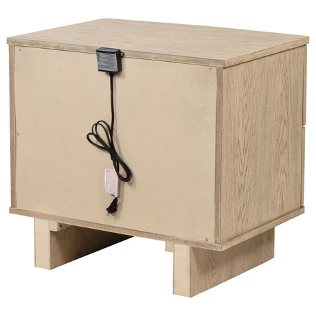 Kailani Beige Oak 2-Drawer Nightstand by Coaster at Eve Furniture